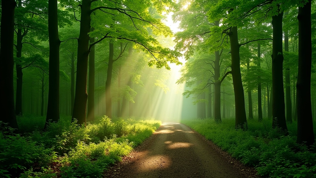 Forest canopy with filtered sunlight in Slītere National Park