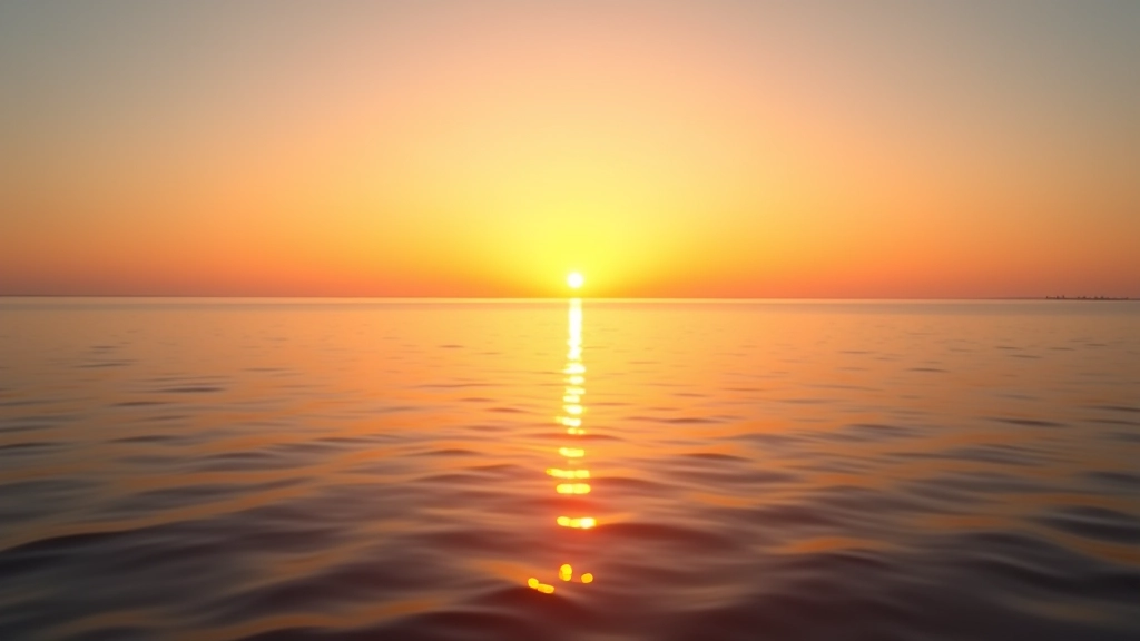 Calm waters of Baltic Sea at sunset